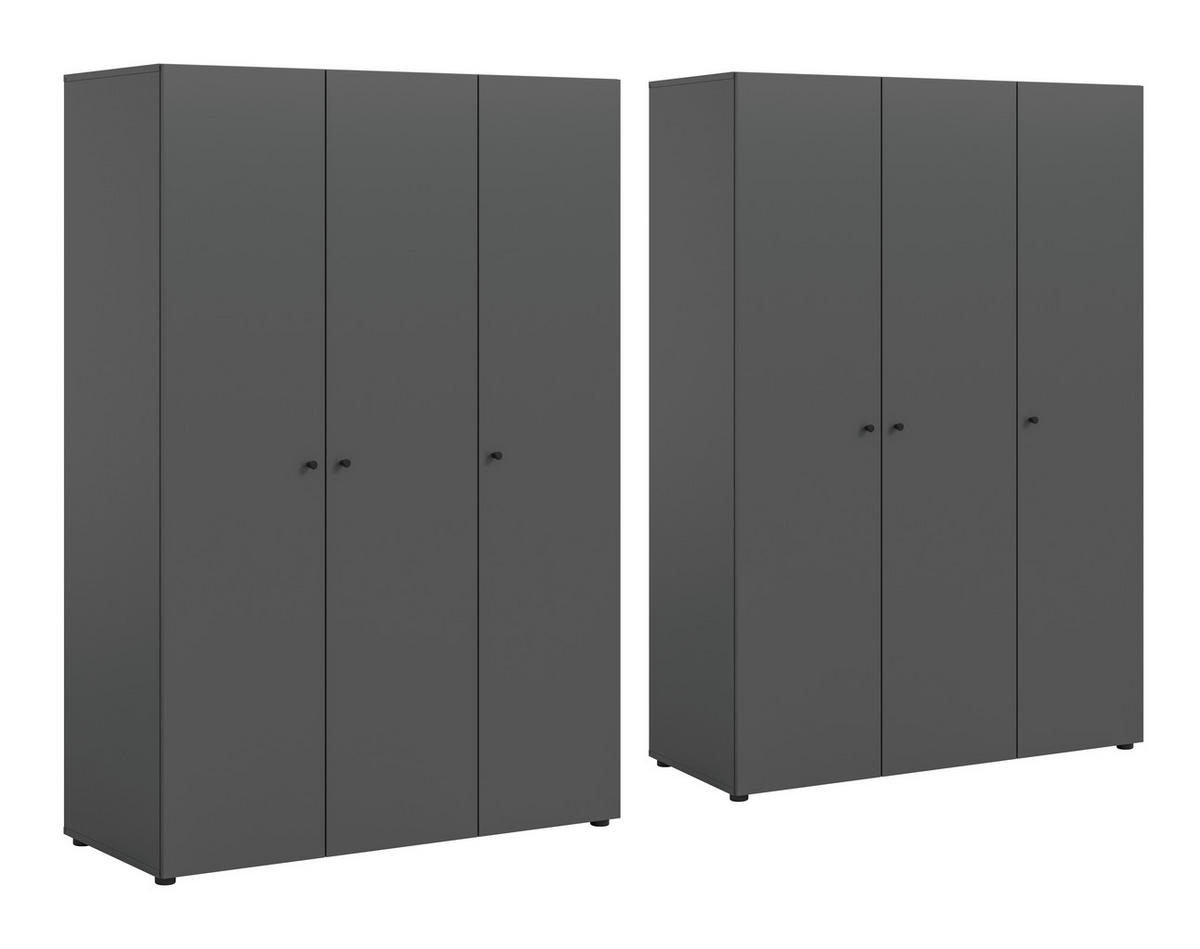 Kleiderschrank DARWIN anthrazit B/H/T: ca. 240x176x51 cm DARWIN - anthrazit (240,00/176,00/51,00cm) - xonox.home