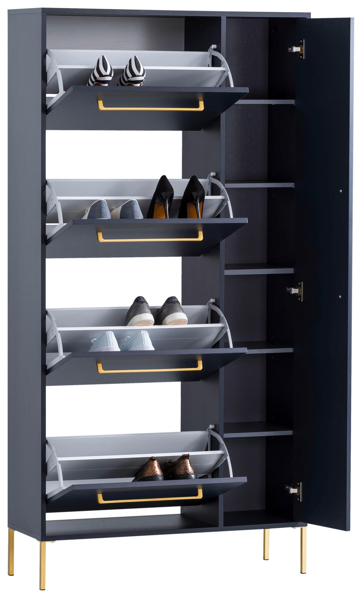 Schuhschrank Kent dunkelblau B/H/T: ca. 88,4x174,2x30 cm Kent - dunkelblau (88,40/174,20/30,00cm) - Möbelpartner
