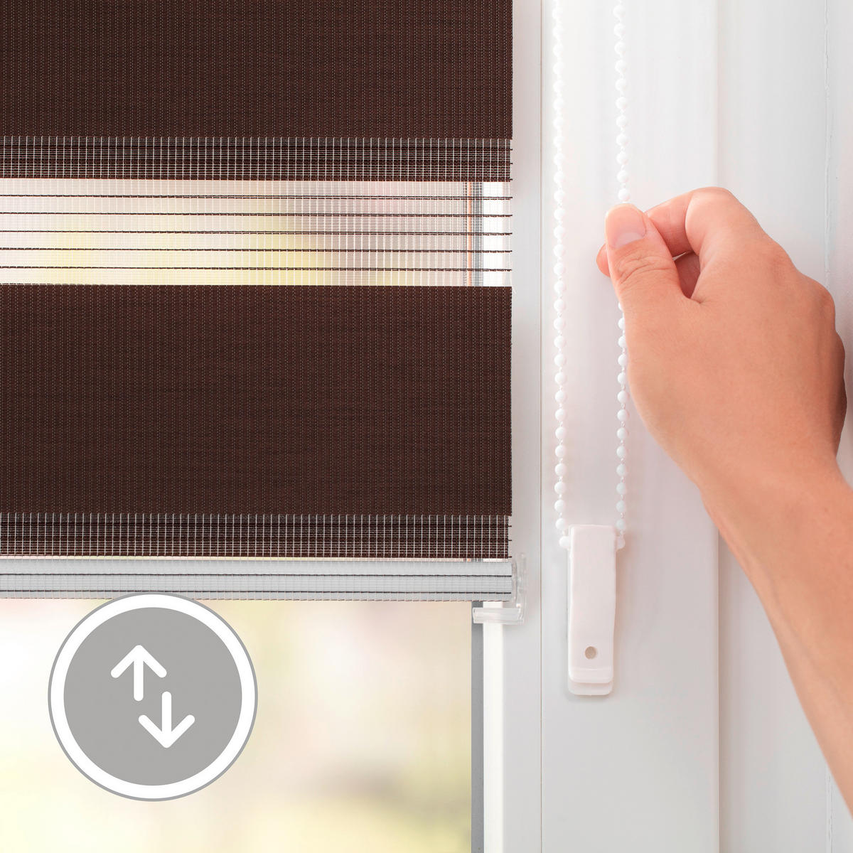 Doppelrollo Duo dunkelbraun B/L: ca. 90x150 cm Duo - dunkelbraun (90,00/150,00cm) - LICHTBLICK