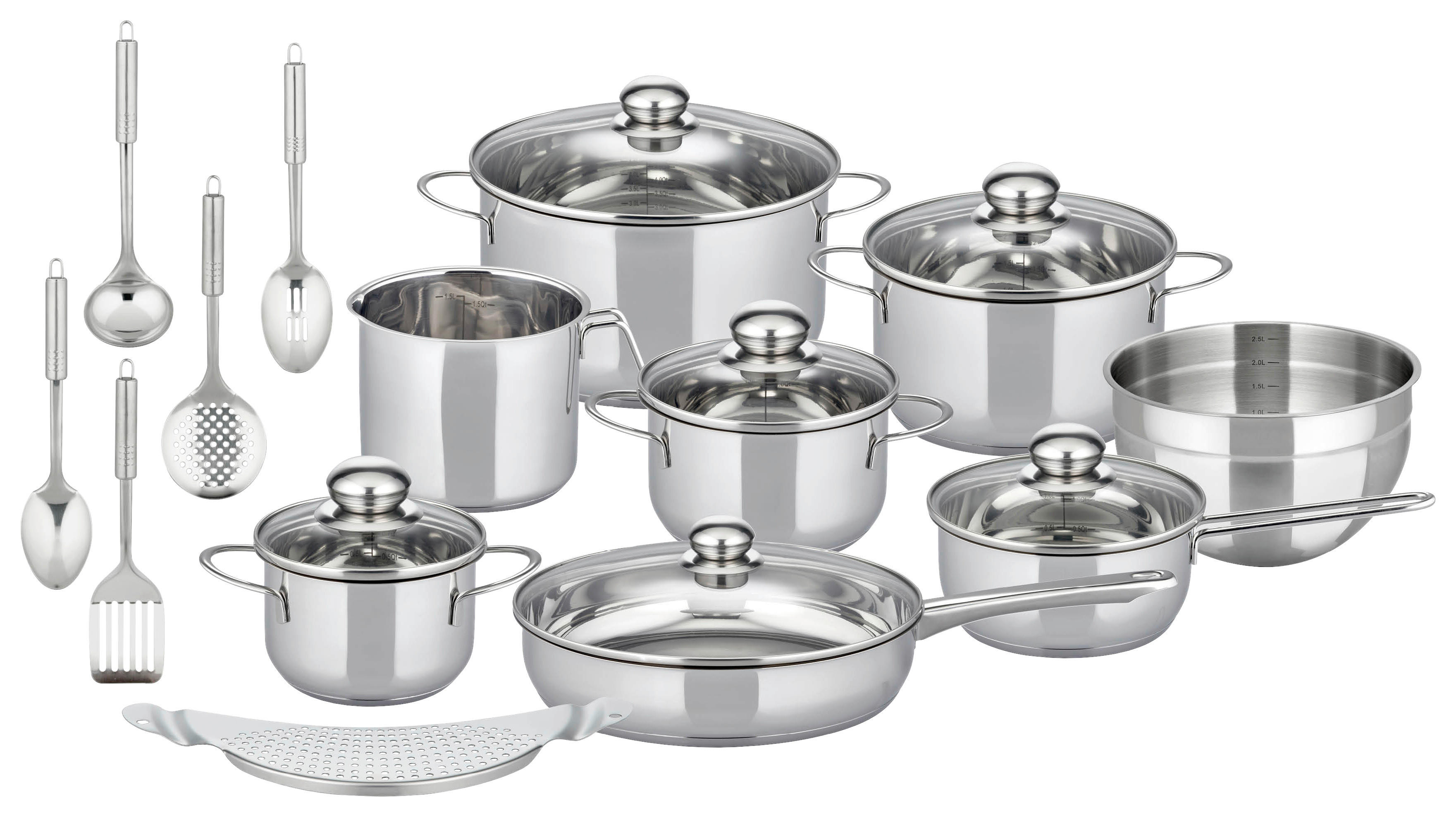 ELO Basic Topfset silber Edelstahl 20 tlg. Topfset_Prima_20tlg. - silber - ELO Basic