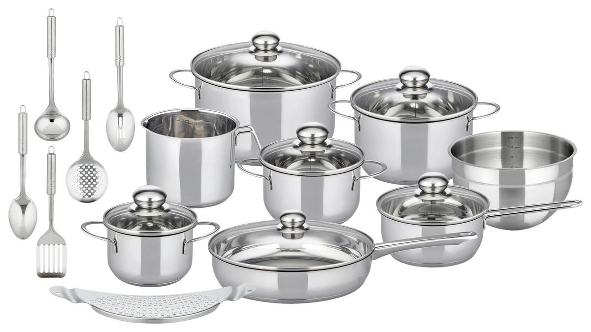 ELO Basic Topfset silber Edelstahl 20 tlg. Topfset_Prima_20tlg. - silber - ELO Basic