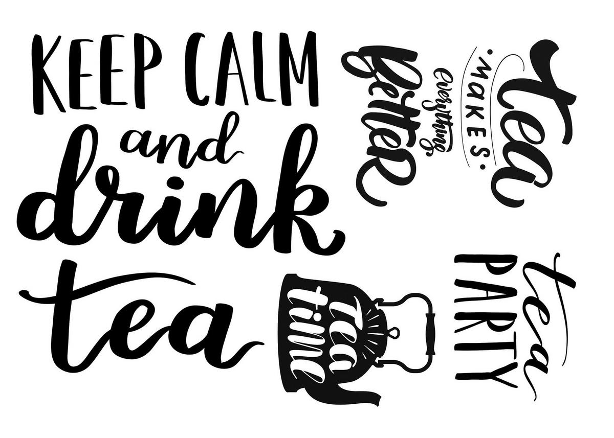 Dekosticker Sprüche schwarz B/L: ca. 50x70 cm 2 tlg. Dekosticker Better Tea - schwarz (50,00/70,00cm)