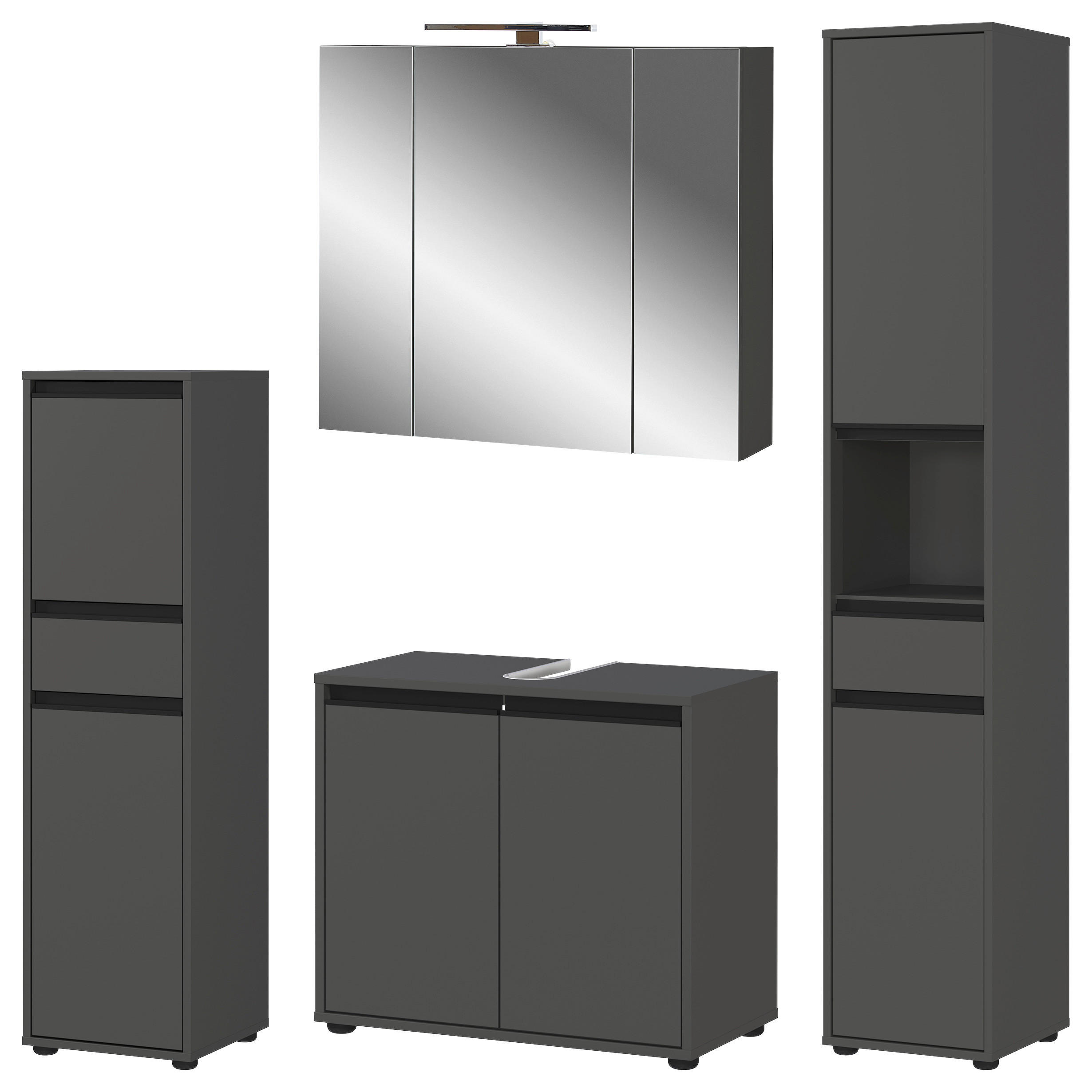 Badezimmer-Set 9930-547 Graphit B/H/T: ca. 172x190x34 cm 9930-547 - Graphit (172,00/190,00/34,00cm) - Germania