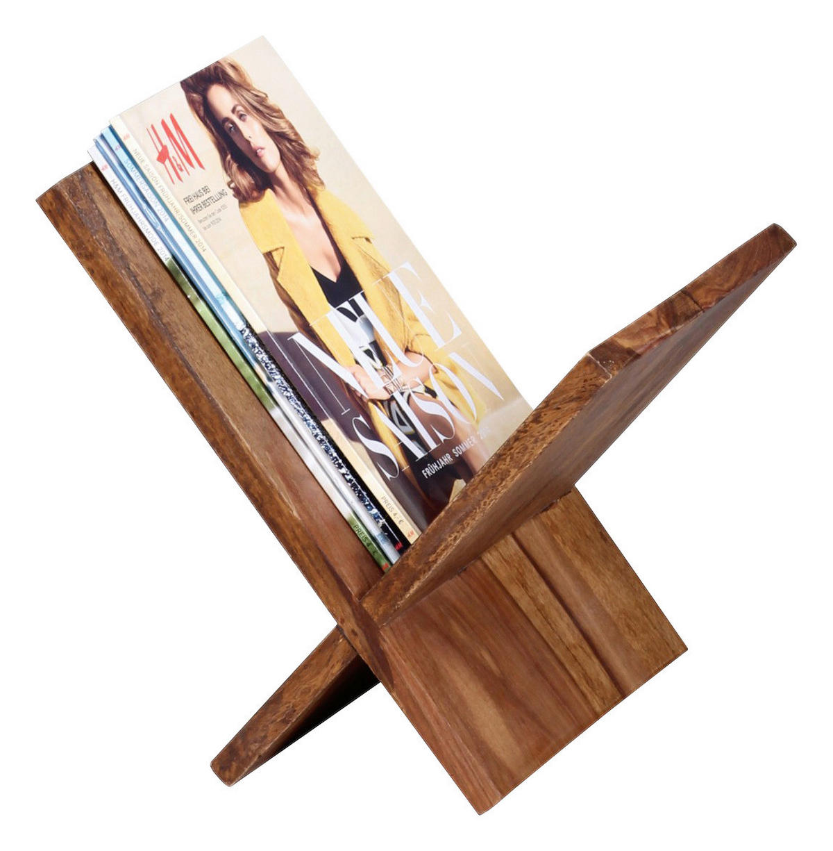 Zeitungsständer natur Echtholz B/H/T: ca. 29x31x28 cm Zeitungsständer - natur (29,00/31,00/28,00cm) - Wohnling