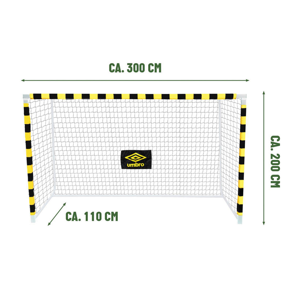 Fußballtor schwarz B/H/T: ca. 300x200x110 cm Fußballtor 300x200x110cm - gelb/schwarz (300,00/200,00/110,00cm)