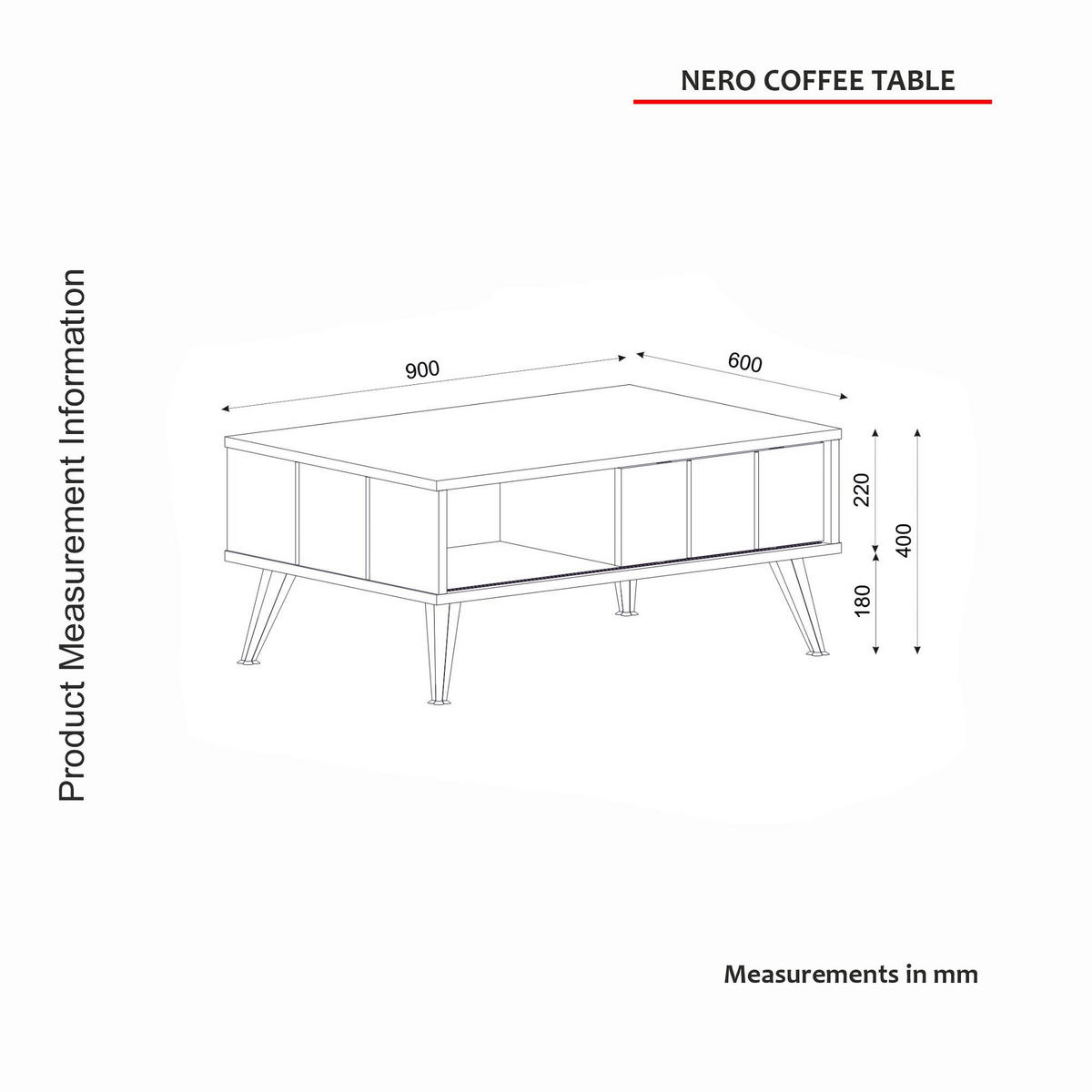Couchtisch Nero Rebab braun dunkelgrau B/H/T: ca. 90x40x60 cm Nero - dunkelgrau/Rebab braun (90,00/40,00/60,00cm) - moebel17