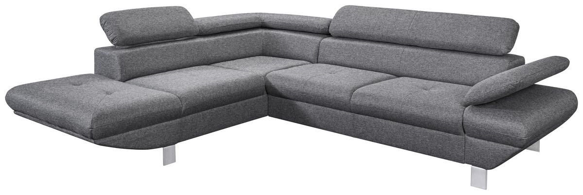 Funktionsecke Vinci dunkelgrau Webstoff B/H/T: ca. 276x88x232 cm Vinci - Chrom/dunkelgrau (276,00/88,00/232,00cm)