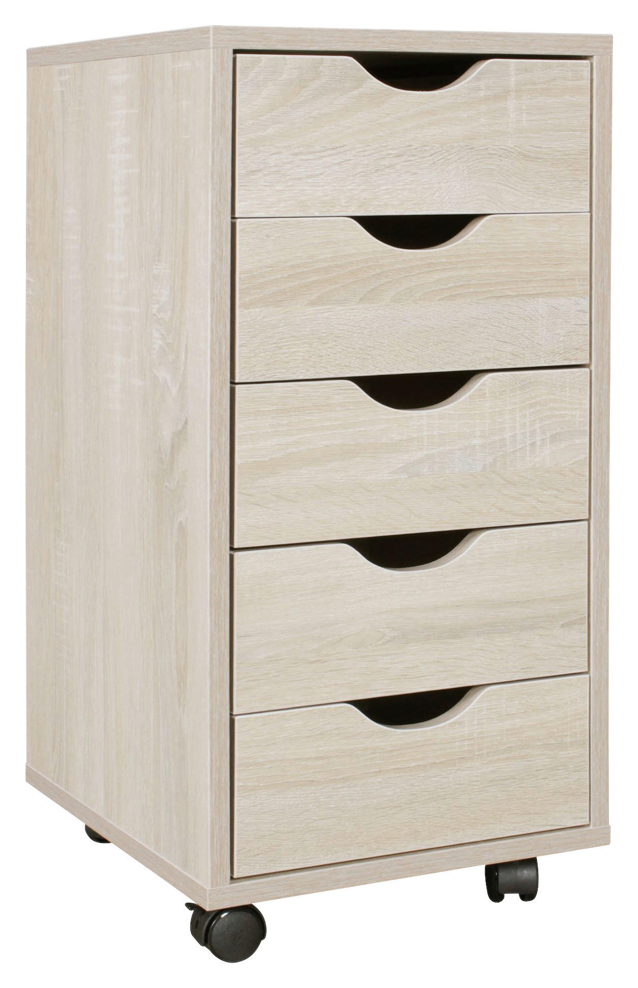 Rollcontainer braun Spanplatte B/H/T: ca. 33x64x38 cm Rollcontainer - braun (33,00/64,00/38,00cm) - Wohnling