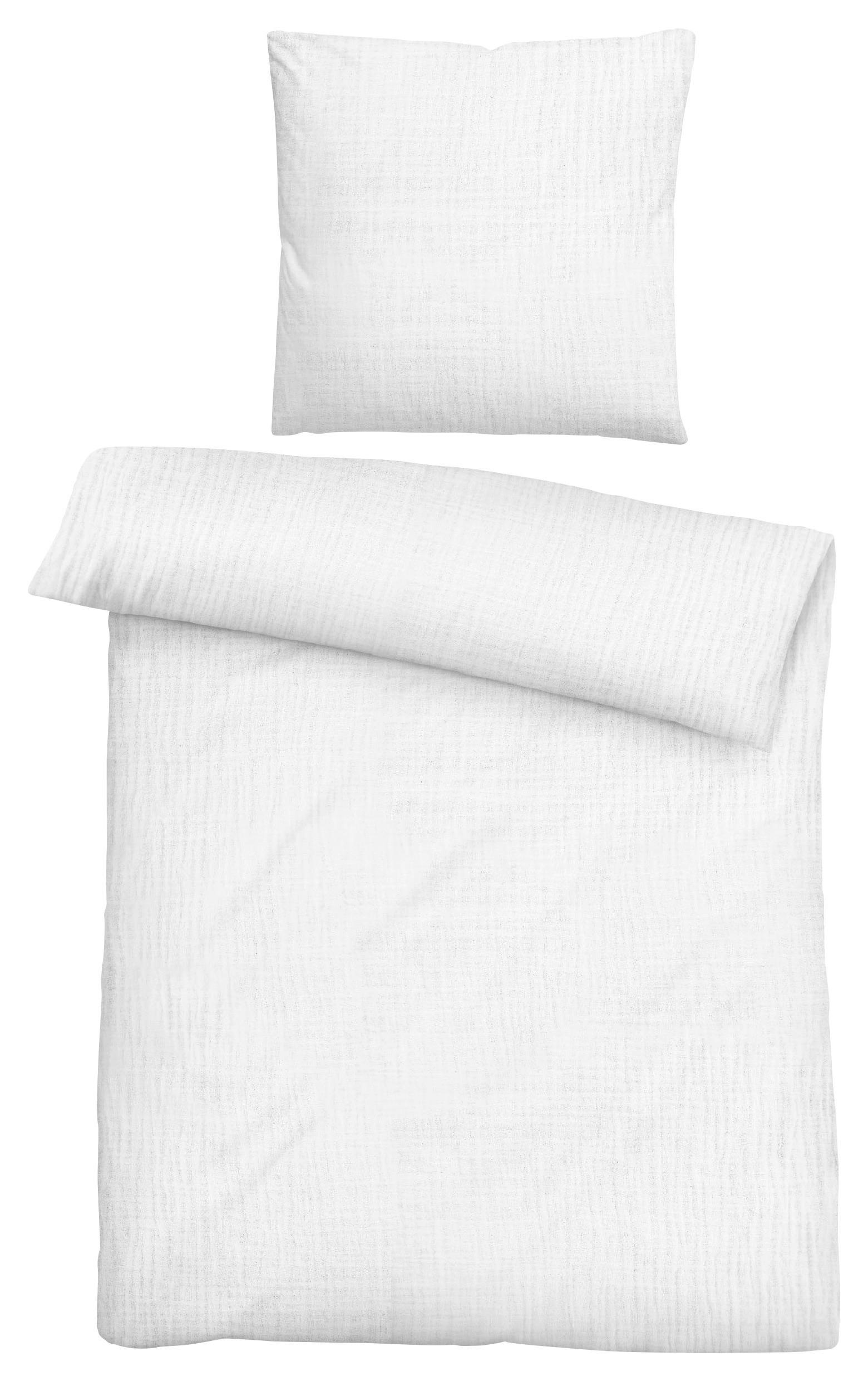 Baumwoll Bettwäsche Musselin Bettwäsche_Musselin weiß 135x200 - weiß (135,00/200,00cm)