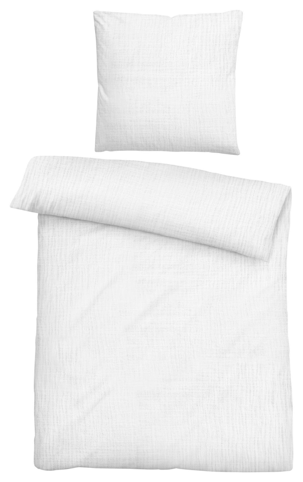 Baumwoll Bettwäsche Musselin Bettwäsche_Musselin weiß 135x200 - weiß (135,00/200,00cm)