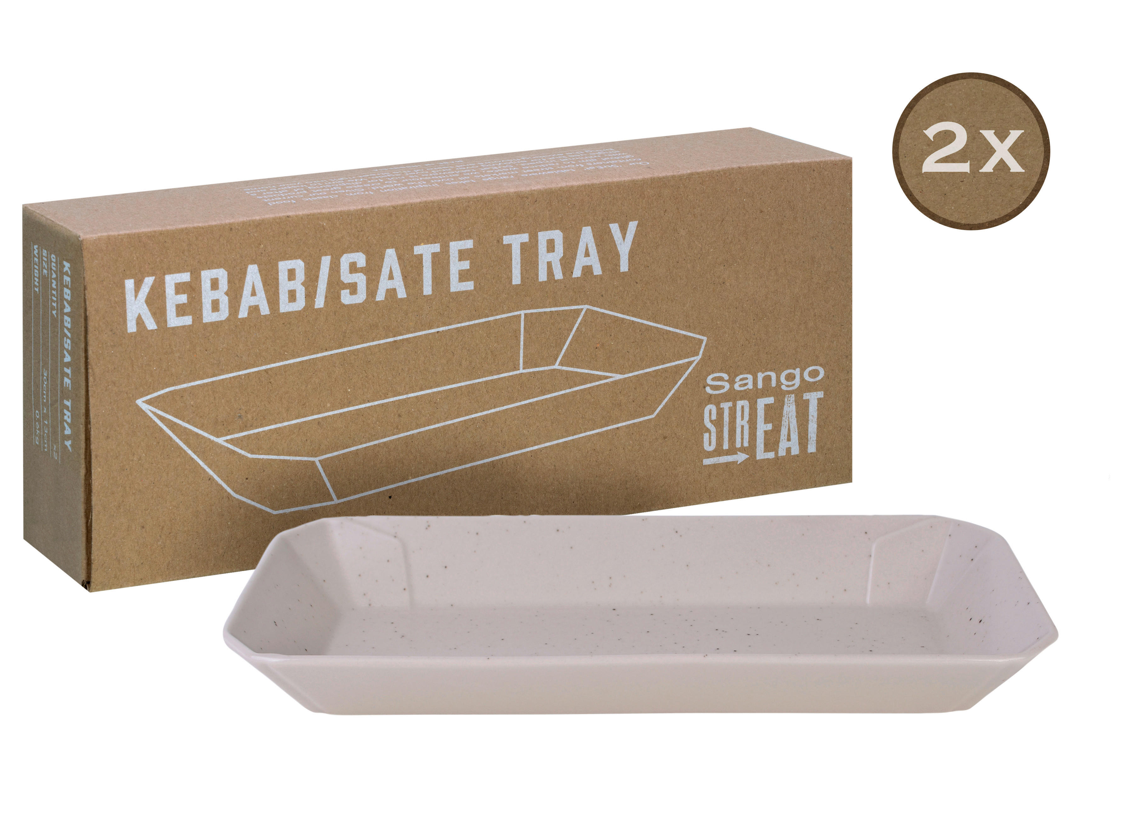 CreaTable Servierset Streat Tray Kebab/Satay creme Steinzeug