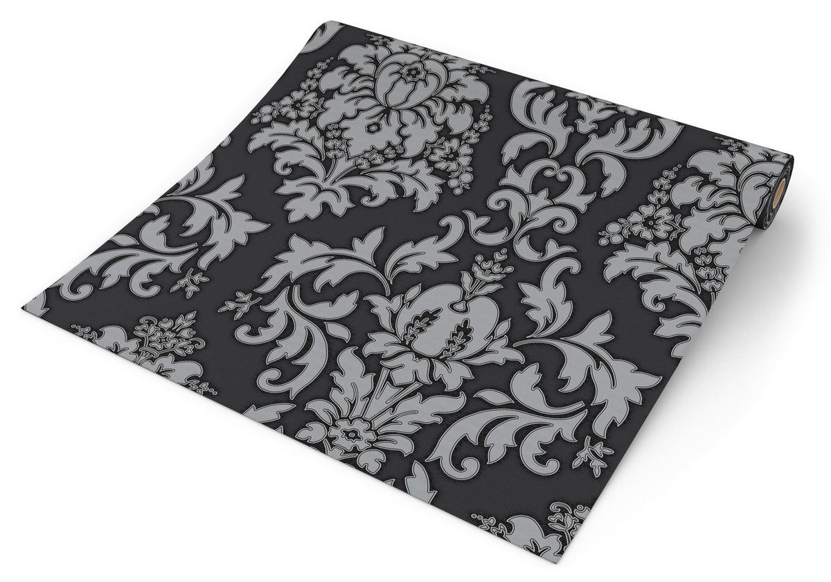 UGEPA Vinyltapete Ornament schwarz grau B/L: ca. 53x1005 cm Vinyltapete_E91219 - schwarz/grau (53,00/1005,00cm) - UGEPA