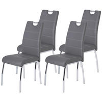 Stuhl Susi 4er Set grau Kunstleder B/H/T: ca. 44x98x61 cm Susi 4er Set - grau (44,00/98,00/61,00cm) - Hela