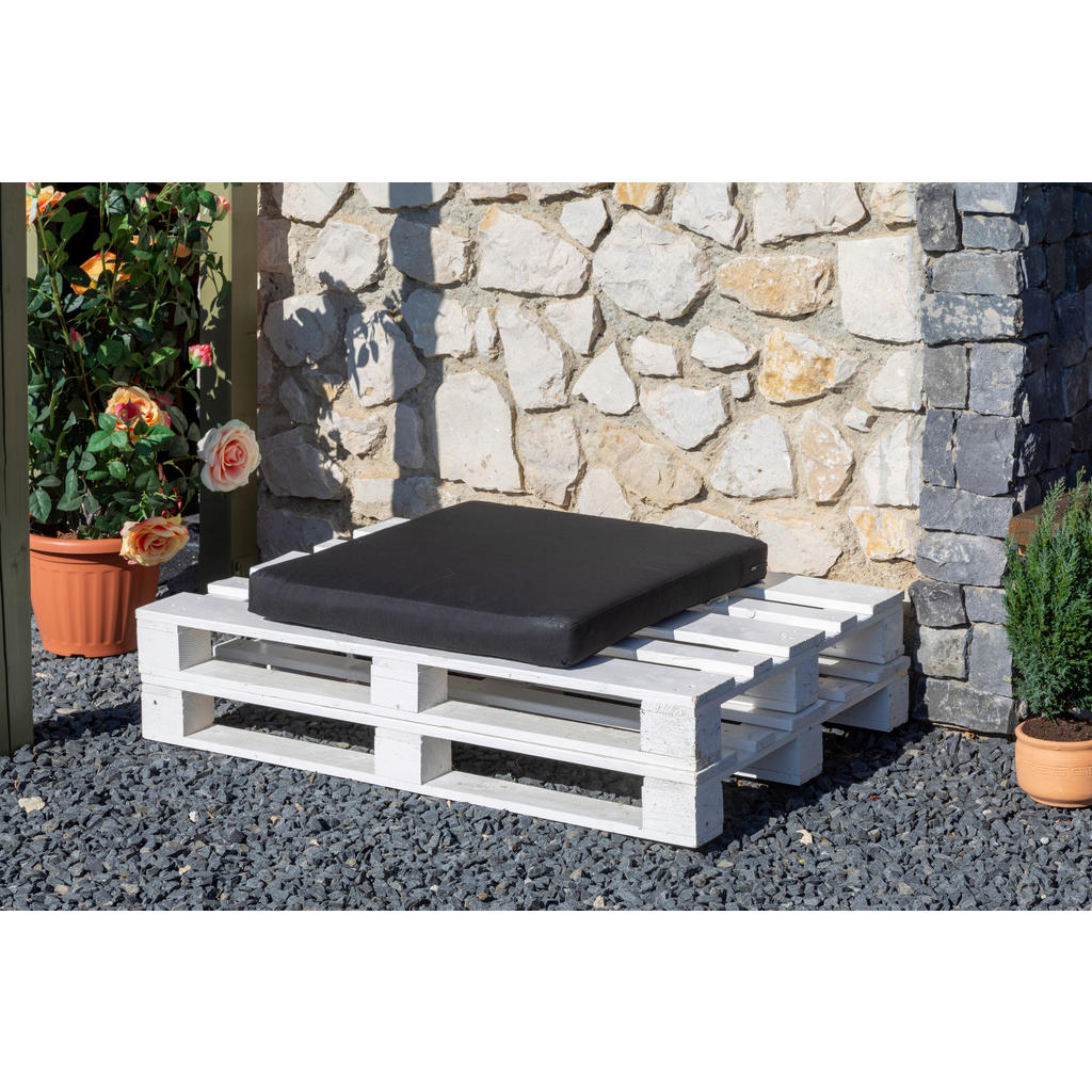 Thumbnail - Beo Lounge-Sitzkissen anthrazit Baumwolle B/H/L: ca. 70x8x70 cm