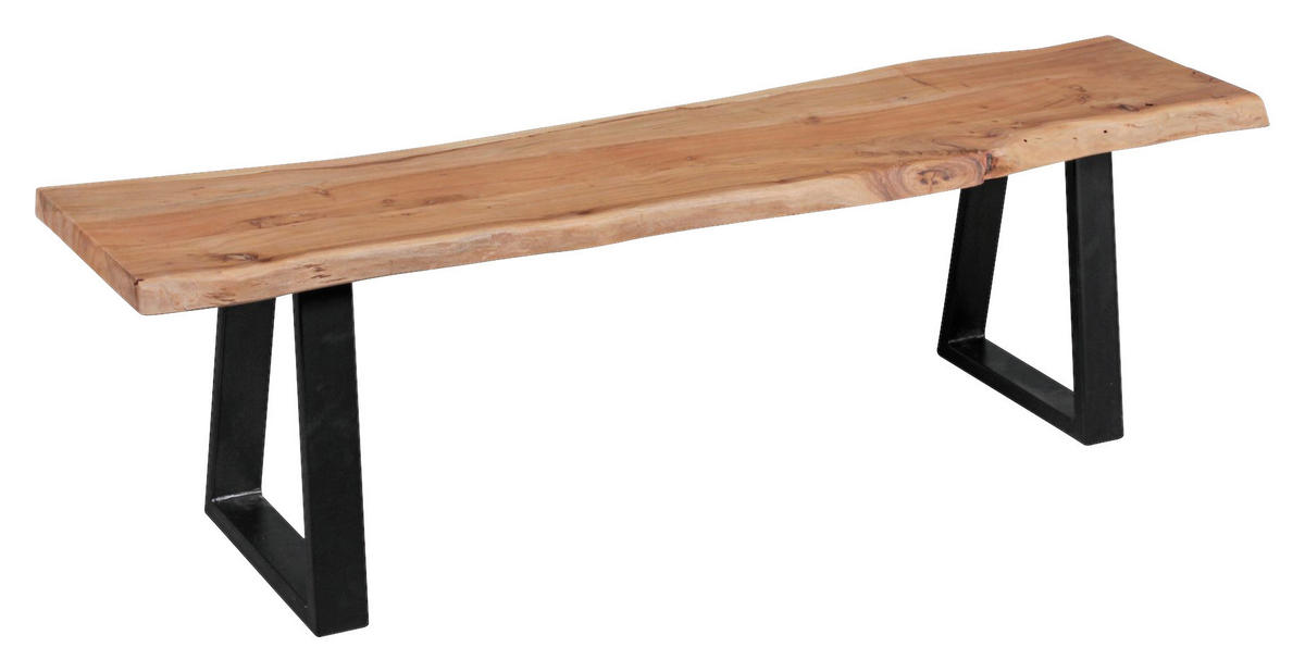 Sitzbank natur schwarz B/H/T: ca. 160x45x40 cm Sitzbank - natur/schwarz (160,00/45,00/40,00cm) - Wohnling