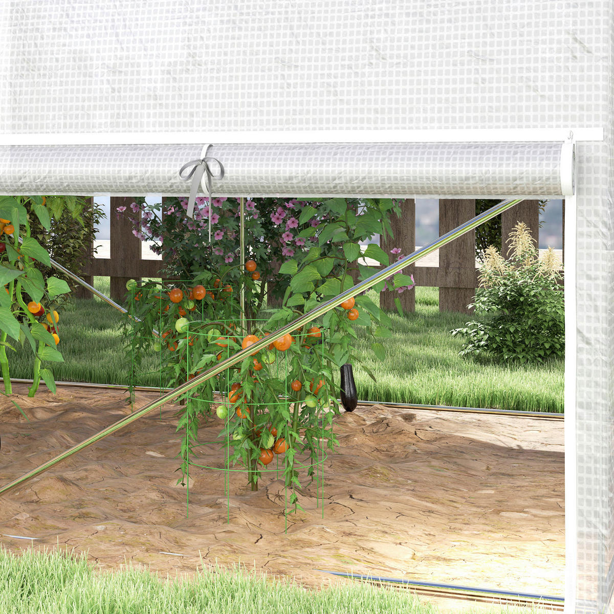 Outsunny Gewächshaus B/H/L: ca. 200x200x300 cm Gewächshaus - weiß (300,00/200,00/200,00cm) - Outsunny