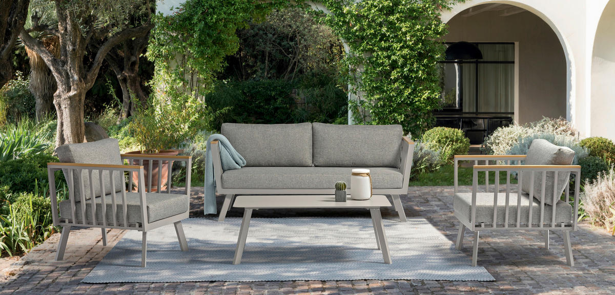 Acamp Loungeset Gondola grau Aluminium B/H/T: ca. 175x70x80 cm Gondola - grau (175,00/70,00/80,00cm) - Acamp