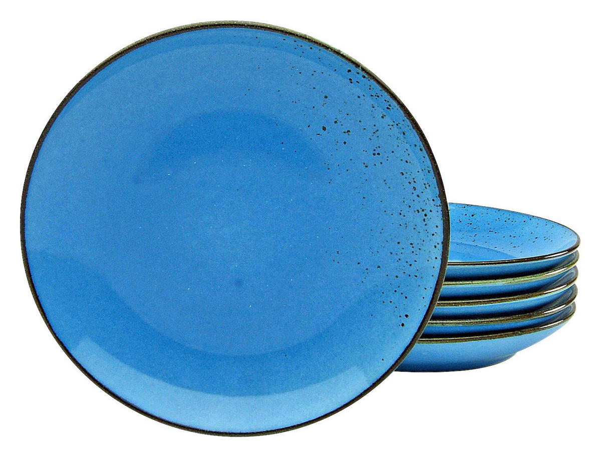 CreaTable Dessertteller NATURE COLLECTION blau Steinzeug D: ca. 20 cm NATURE COLLECTION - blau (20,00cm) - CreaTable