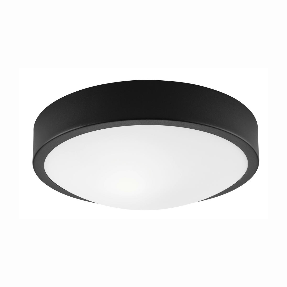 Lamkur Deckenleuchte schwarz Stahl Glas B/H/L: ca. 27x8x27 cm E27 1 Brennstellen JONAS - schwarz (27,00/27,00/8,00cm) - Lamkur