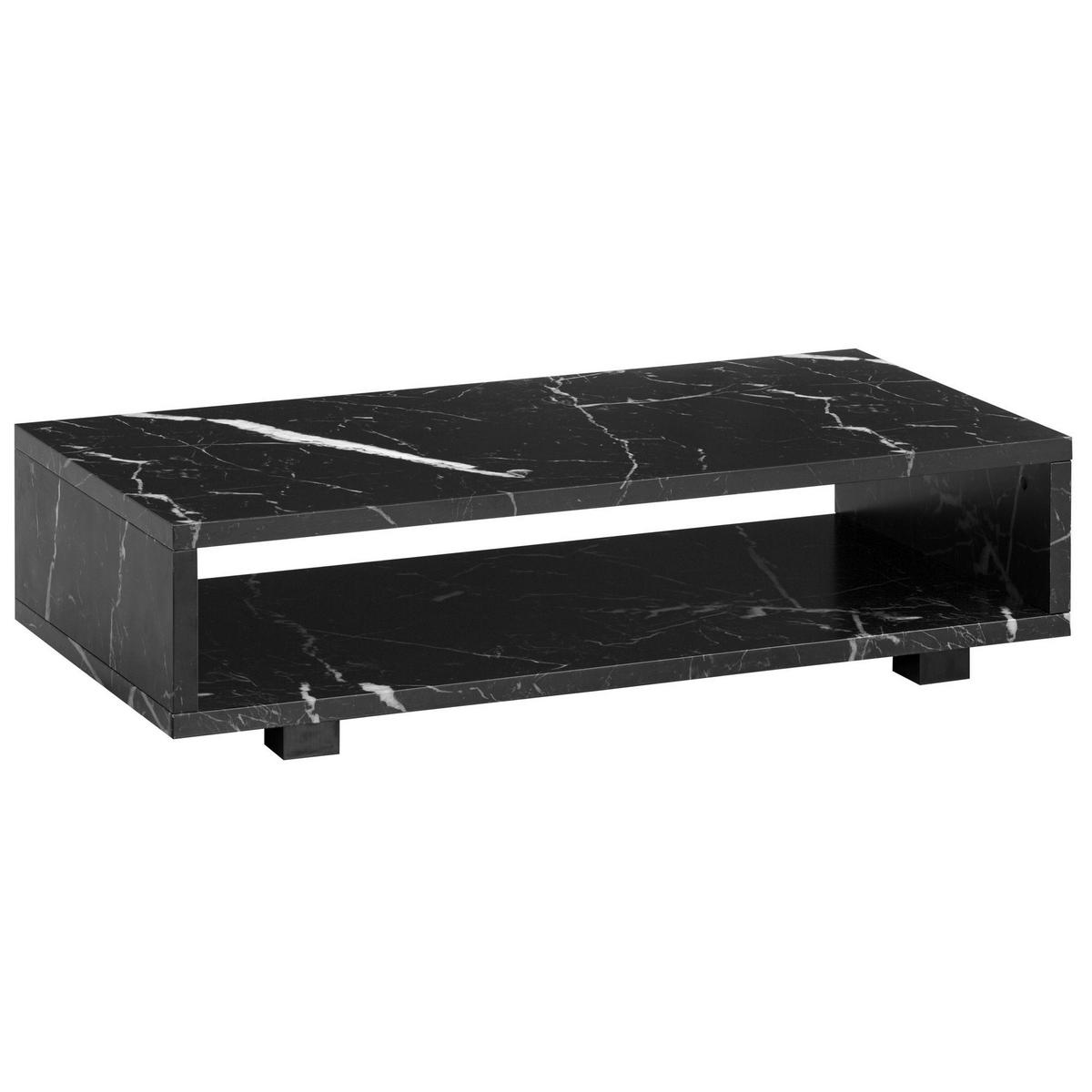 Couchtisch schwarz Marmor Optik B/H/T: ca. 100x25x50 cm Couchtisch - schwarz (100,00/25,00/50,00cm) - Wohnling