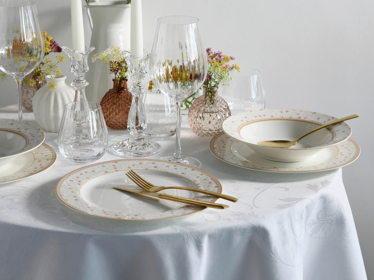 CreaTable Tafelservice Emilia weiß Porzellan 12 tlg. Emilia - weiß/creme - CreaTable