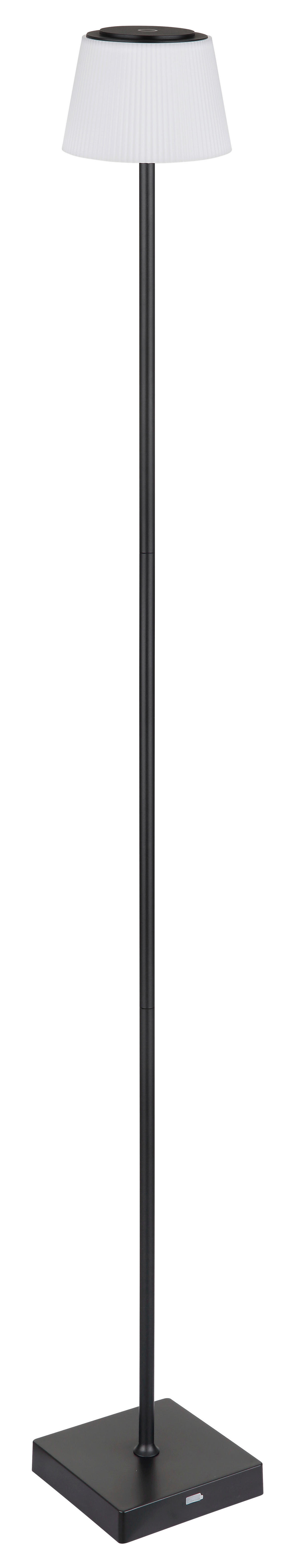 GLOBO LED-Stehleuchte Opal schwarz Kunststoff Metall B/H/T: ca. 14x120x14 cm 1 Brennstellen GREGOIR - schwarz/Opal (14,00/120,00/14,00cm) - GLOBO