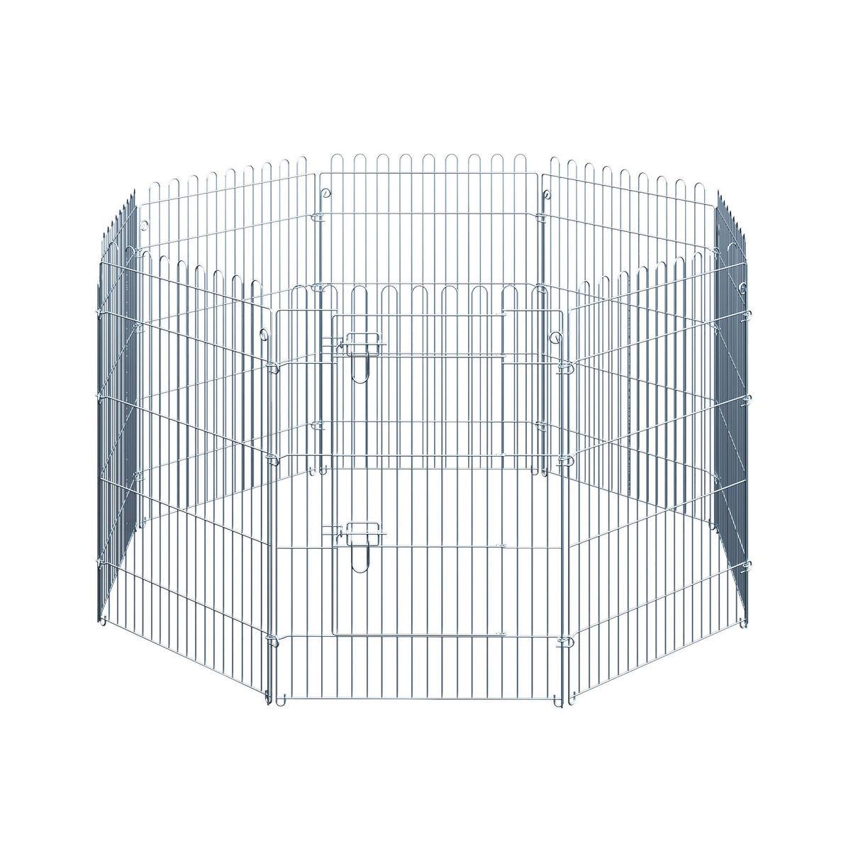 PawHut Tier-Zubehör silber Polypropylen H/L: ca. 63x91 cm Welpenauslauf - silber (91,00cm) - PawHut