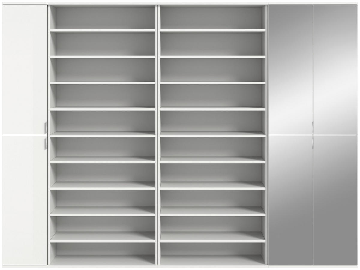 Garderobe PROJEKT X weiß weiß Hochglanz B/H/T: ca. 232x191x37 cm PROJEKT X - weiß (232,00/191,00/37,00cm) - xonox.home