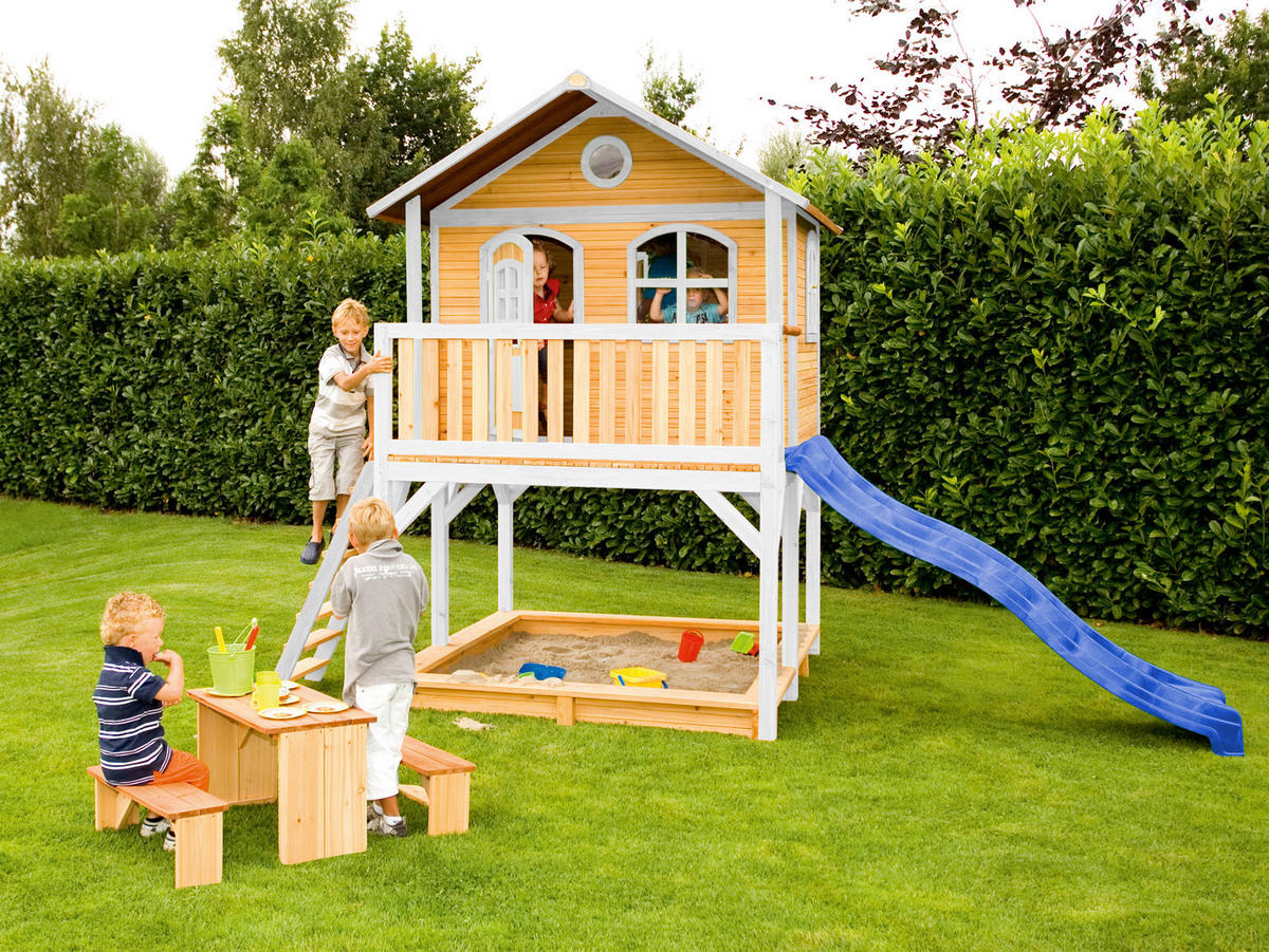AXI Spielhaus Marc braun B/H/L: ca. 432x293x212 cm Marc - braun/blau (212,00/432,00/293,00cm) - AXI