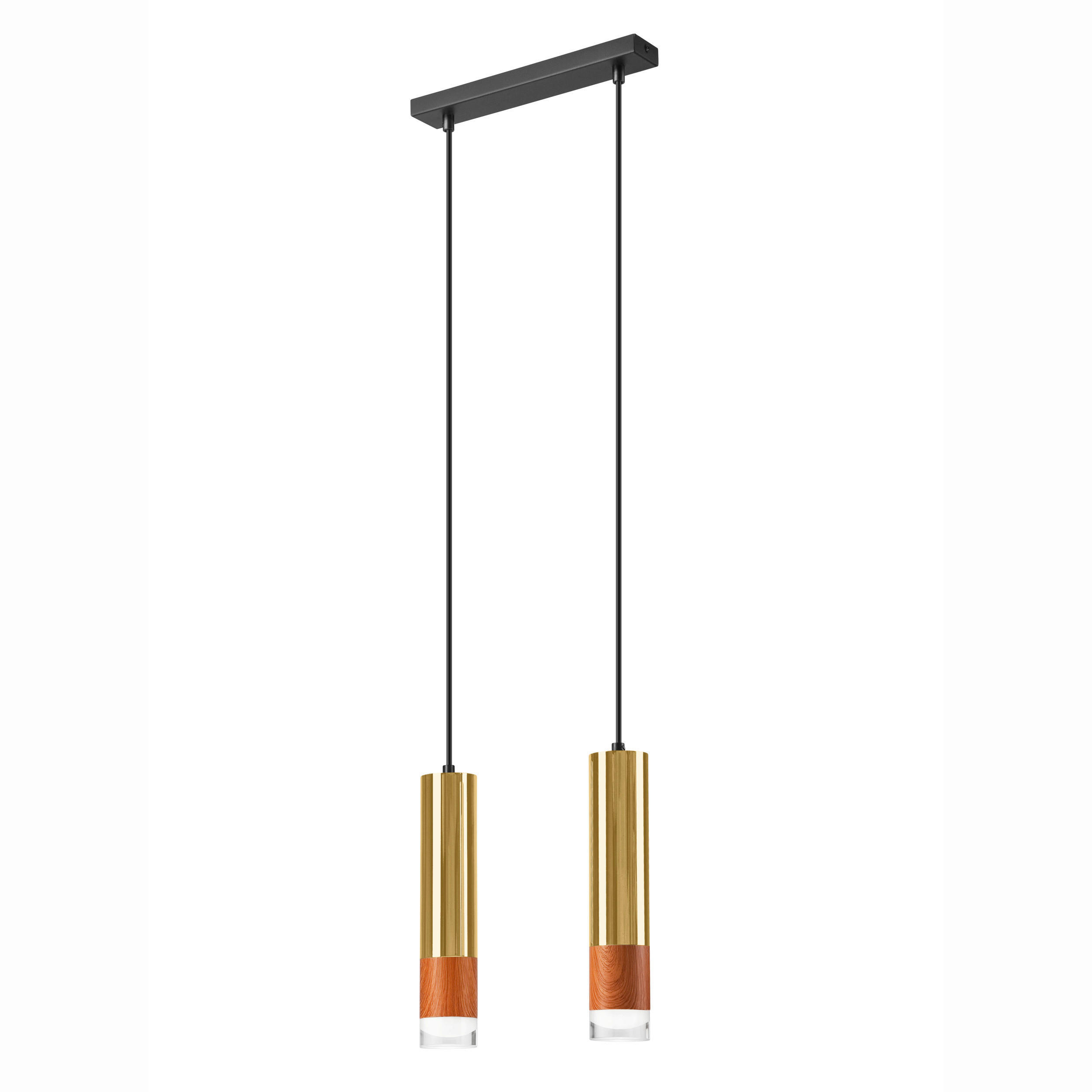 Lamkur Pendelleuchte gold Glas Stahl B/H/L: ca. 8x105x30 cm GU10 2 Brennstellen AURELIA - gold (30,00/8,00/105,00cm) - Lamkur