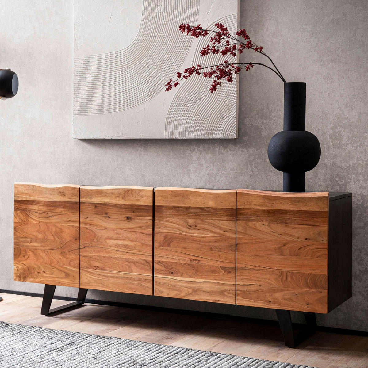 Sideboard braun B/H/T: ca. 180x75x45 cm Sideboard - braun (180,00/75,00/45,00cm) - Wohnling