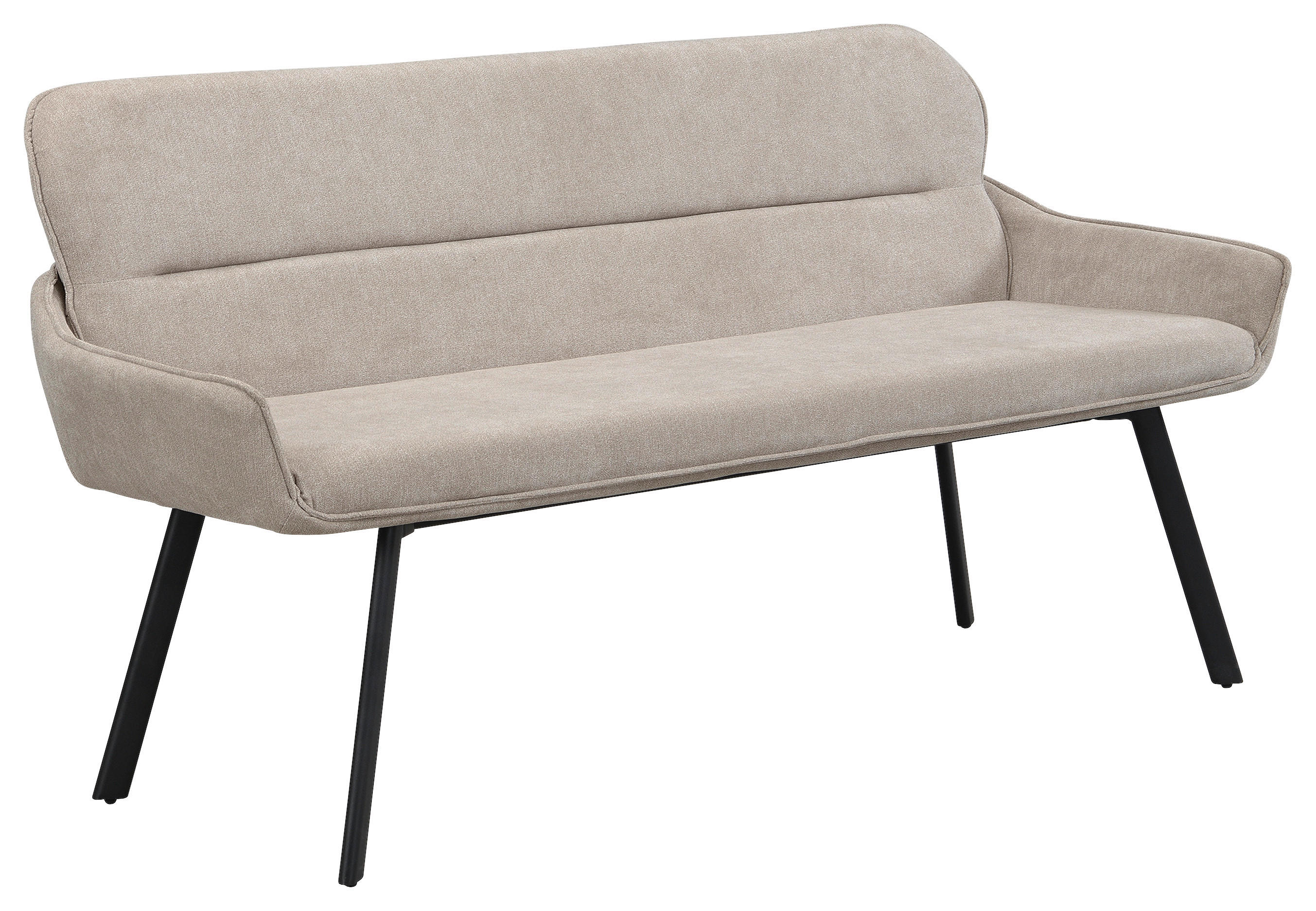 Sitzbank RICO schwarz taupe Metall Stoff B/H/T: ca. 160x90x62 cm RICO - schwarz/taupe (160,00/90,00/62,00cm) - byLIVING