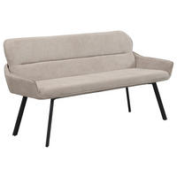Sitzbank RICO schwarz taupe Metall Stoff B/H/T: ca. 160x90x62 cm RICO - schwarz/taupe (160,00/90,00/62,00cm) - byLIVING