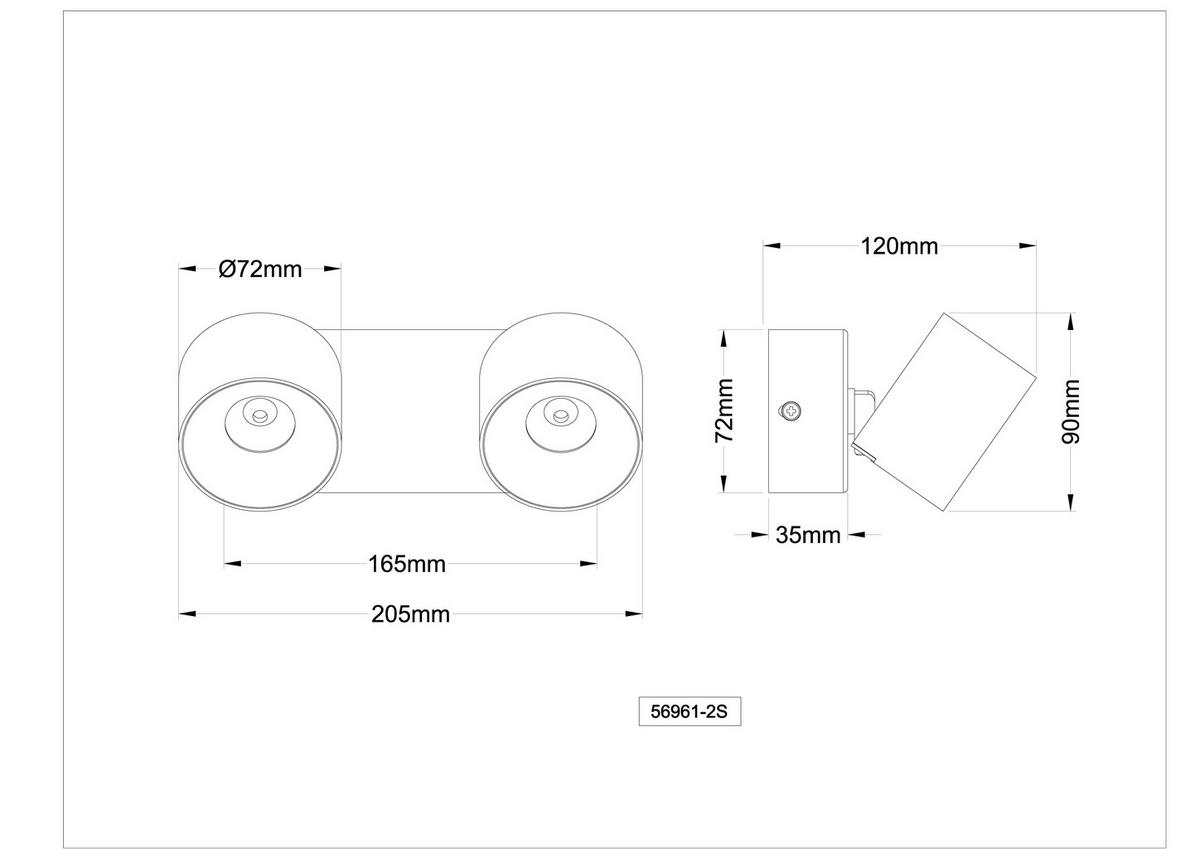 GLOBO LED-Strahler sand Aluminium Kunststoff Metall B/H/L: ca. 8,5x17,5x10,5 cm 2 Brennstellen LED-Strahler-Rae - sand (10,50/8,50/17,50cm) - GLOBO