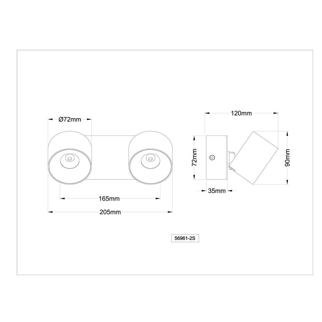 Thumbnail - GLOBO LED-Strahler sand Aluminium Kunststoff Metall B/H/L: ca. 8,5x17,5x10,5 cm 2 Brennstellen