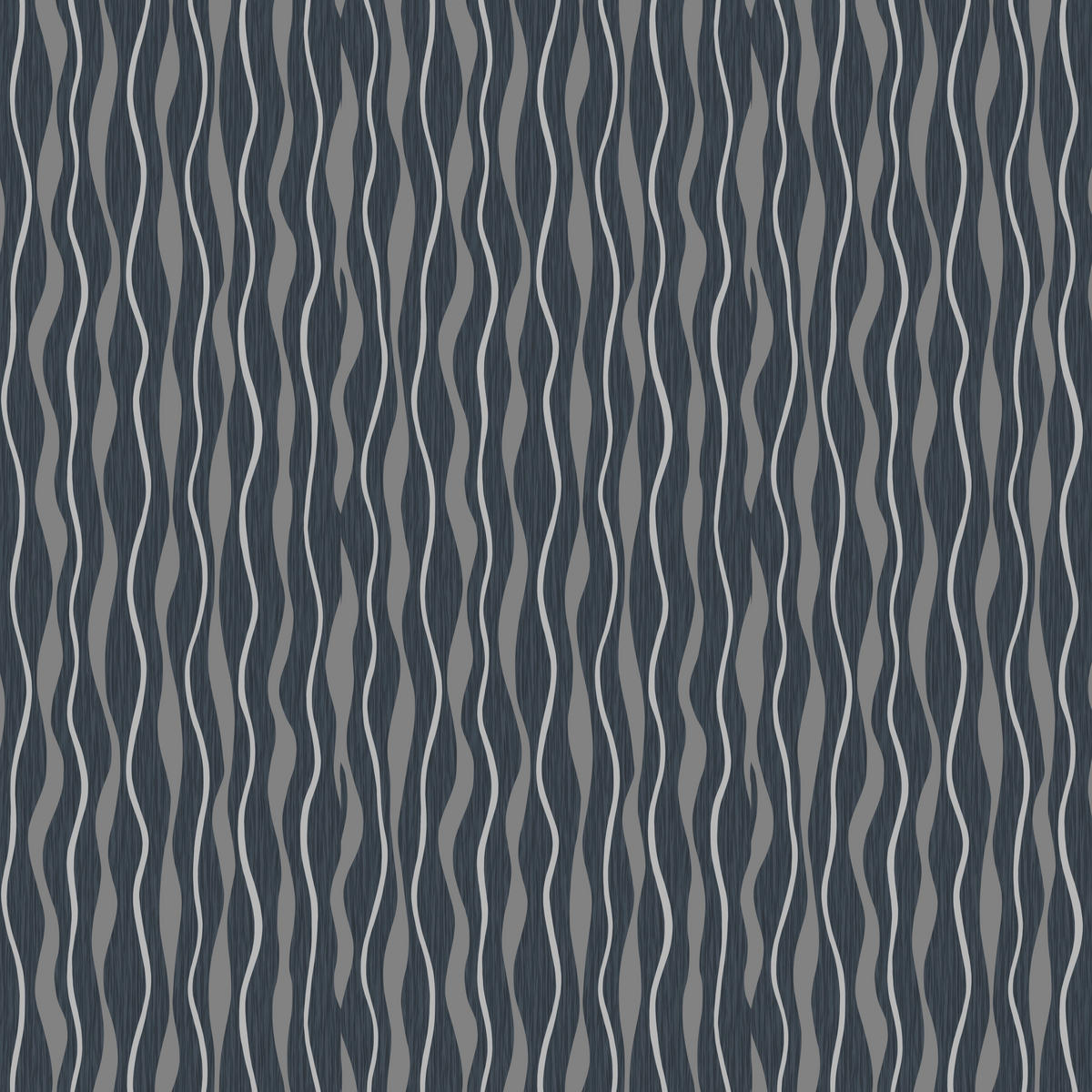 UGEPA Vinyltapete Wellen schwarz silber B/L: ca. 53x1005 cm glitzernd Vinyltapete_A644-29 - schwarz/silber (53,00/1005,00cm) - UGEPA
