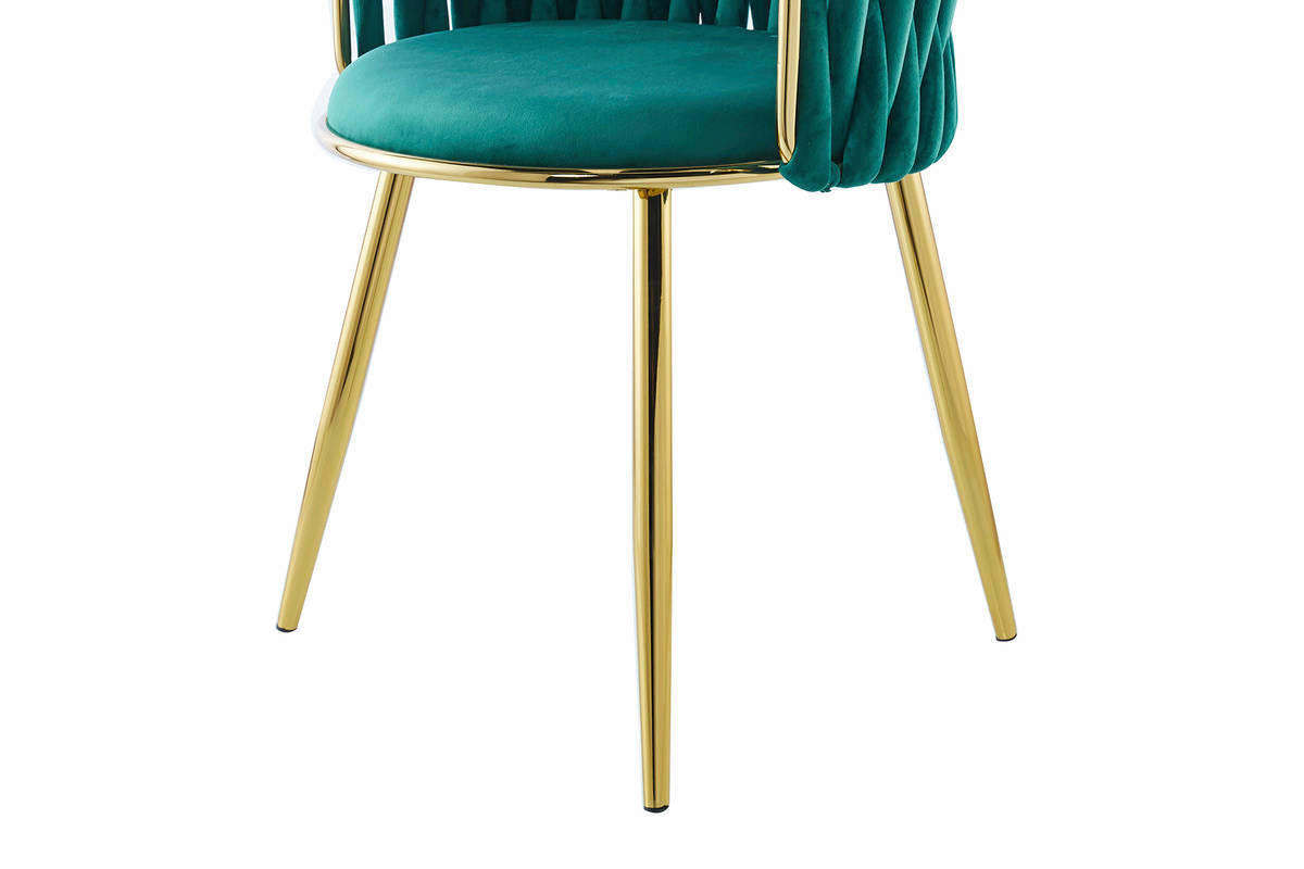 Stuhl Milla 100 2er-Set grün Microfaser B/H/T: ca. 57x80x53 cm Milla 100 2er-Set - gold/grün (57,00/80,00/53,00cm) - 360 Living
