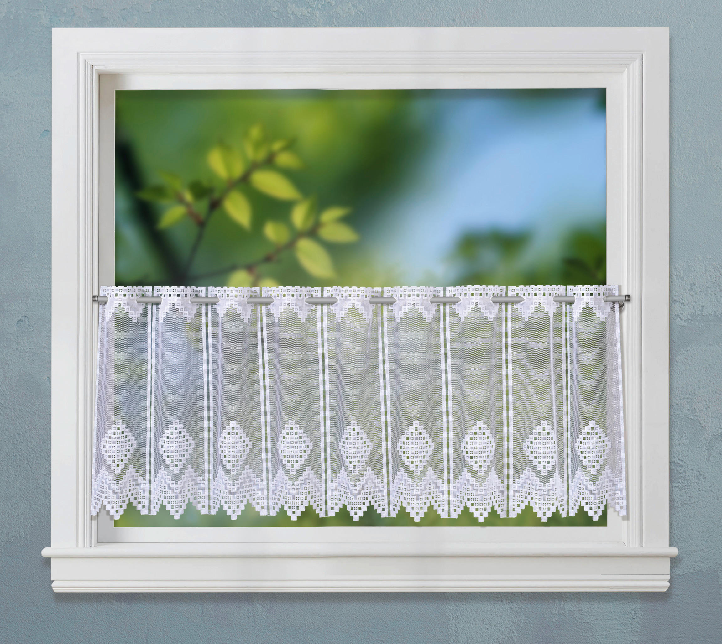 Thumbnail - POCOline Scheibengardine Liebitz weiß B/L: ca. 140x45 cm