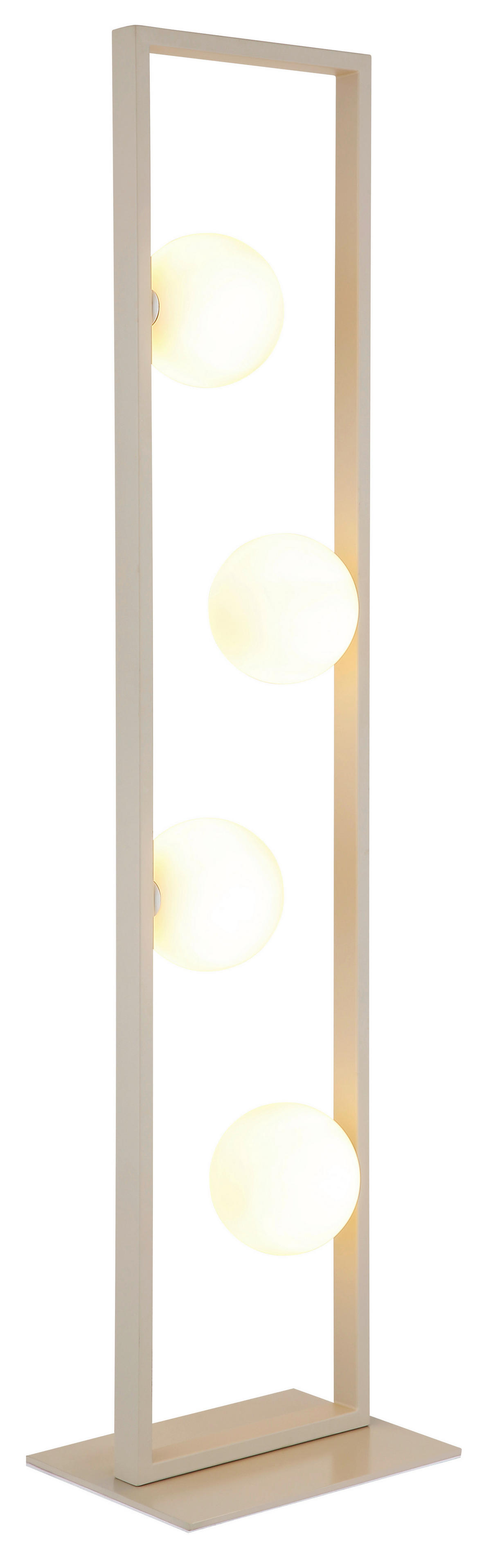 GLOBO Stehleuchte Opal rostfarbig sand Glas Metall B/H/L: ca. 20x110x28 cm G9 4 Brennstellen NANDA - sand/rostfarbig (28,00/20,00/110,00cm) - GLOBO