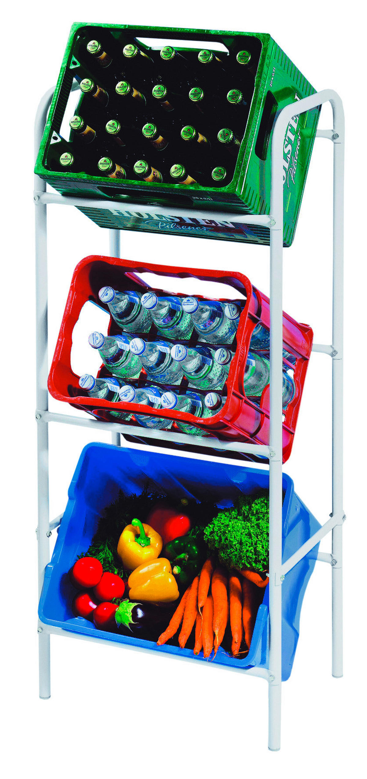 Kastenständer silber Stahlrohr Kastenständer - silber