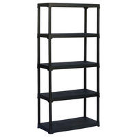 ArtPlast Kunststoffregal schwarz Kunststoff B/H/T: ca. 90x176x40 cm Kunststoffregal T90/5 - schwarz (90,00/176,00/40,00cm) - Artplast