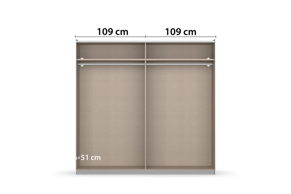 Kleiderschrank Oslo Alpinweiß grau B/H/T: ca. 218x210x59 cm Oslo - Alpinweiß/grau (218,00/210,00/59,00cm)