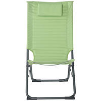 POCOline Campingstuhl dunkelgrau Stahlrohr B/H/L: ca. 70x86x48 cm Campingstuhl_mit_Kopfkissen - dunkelgrau/grün (48,00/70,00/86,00cm) - POCOline