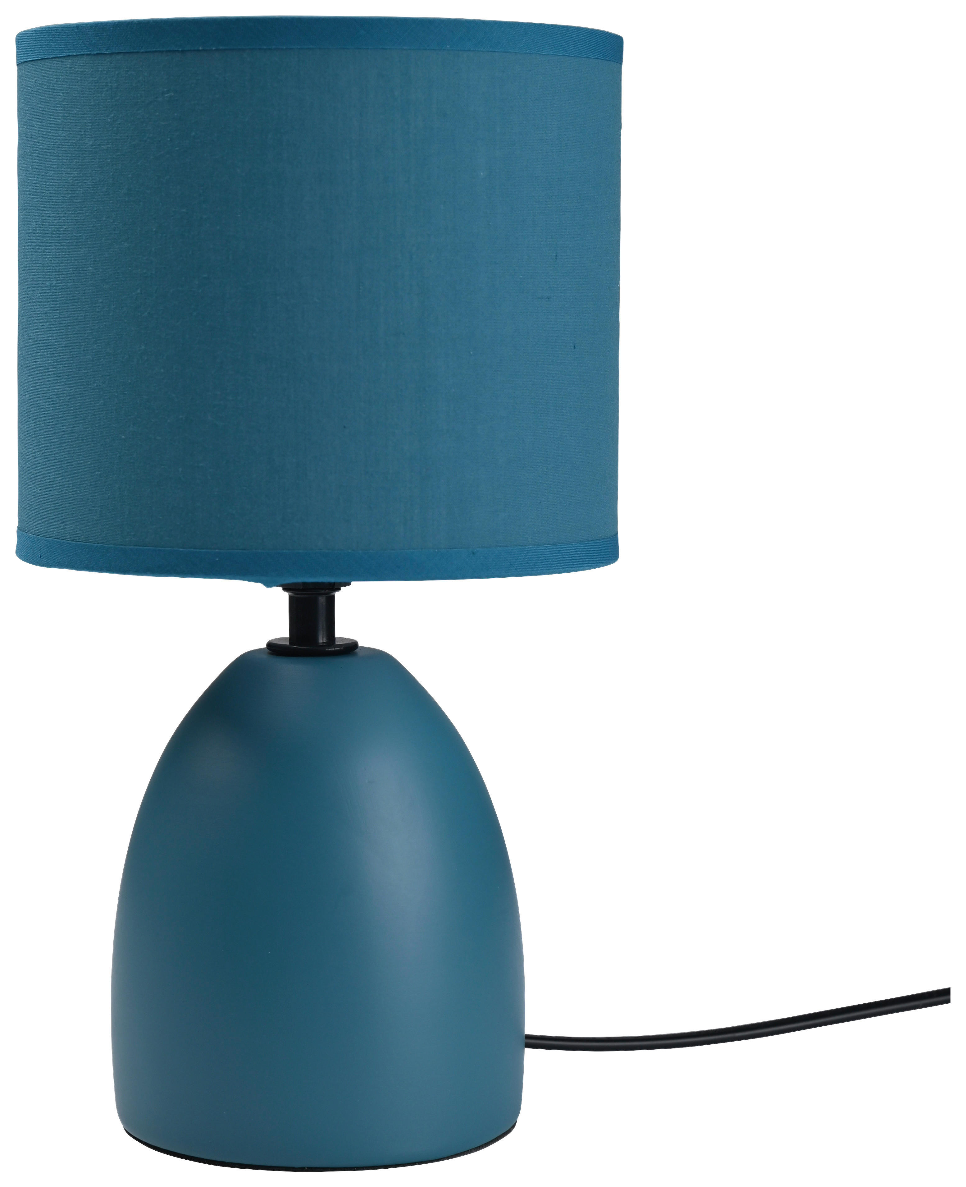Tischleuchte blau Keramik B/H/L: ca. 15x27x15 cm E14 1 Brennstellen Tischleuchte_Keramik_Kushi - blau (15,00/15,00/27,00cm)