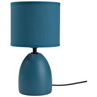 Tischleuchte blau Keramik B/H/L: ca. 15x27x15 cm E14 1 Brennstellen Tischleuchte_Keramik_Kushi - blau (15,00/15,00/27,00cm)