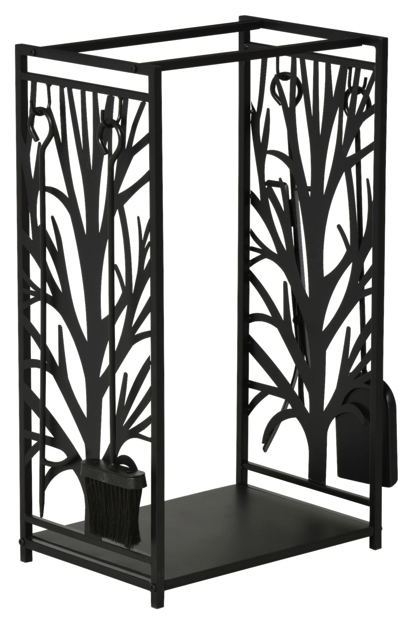 HOMCOM Kaminholzständer schwarz B/H/T: ca. 46x70x29 cm ca. 100 kg Kaminholzständer  MH842-160 - schwarz (46,00/70,00/29,00cm) - HOMCOM
