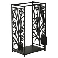 HOMCOM Kaminholzständer schwarz B/H/T: ca. 46x70x29 cm ca. 100 kg Kaminholzständer  MH842-160 - schwarz (46,00/70,00/29,00cm) - HOMCOM
