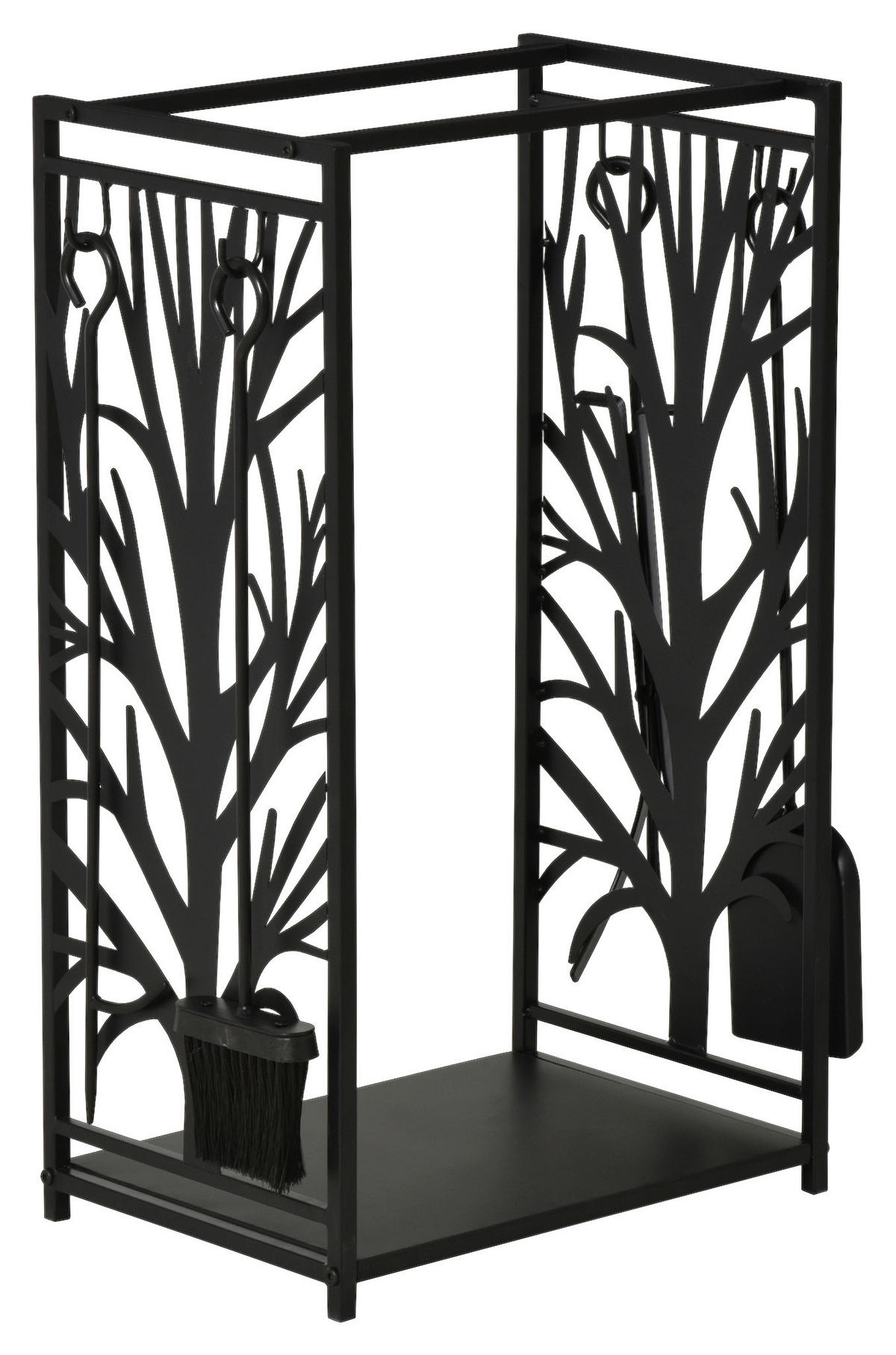 HOMCOM Kaminholzständer schwarz B/H/T: ca. 46x70x29 cm ca. 100 kg Kaminholzständer  MH842-160 - schwarz (46,00/70,00/29,00cm) - HOMCOM
