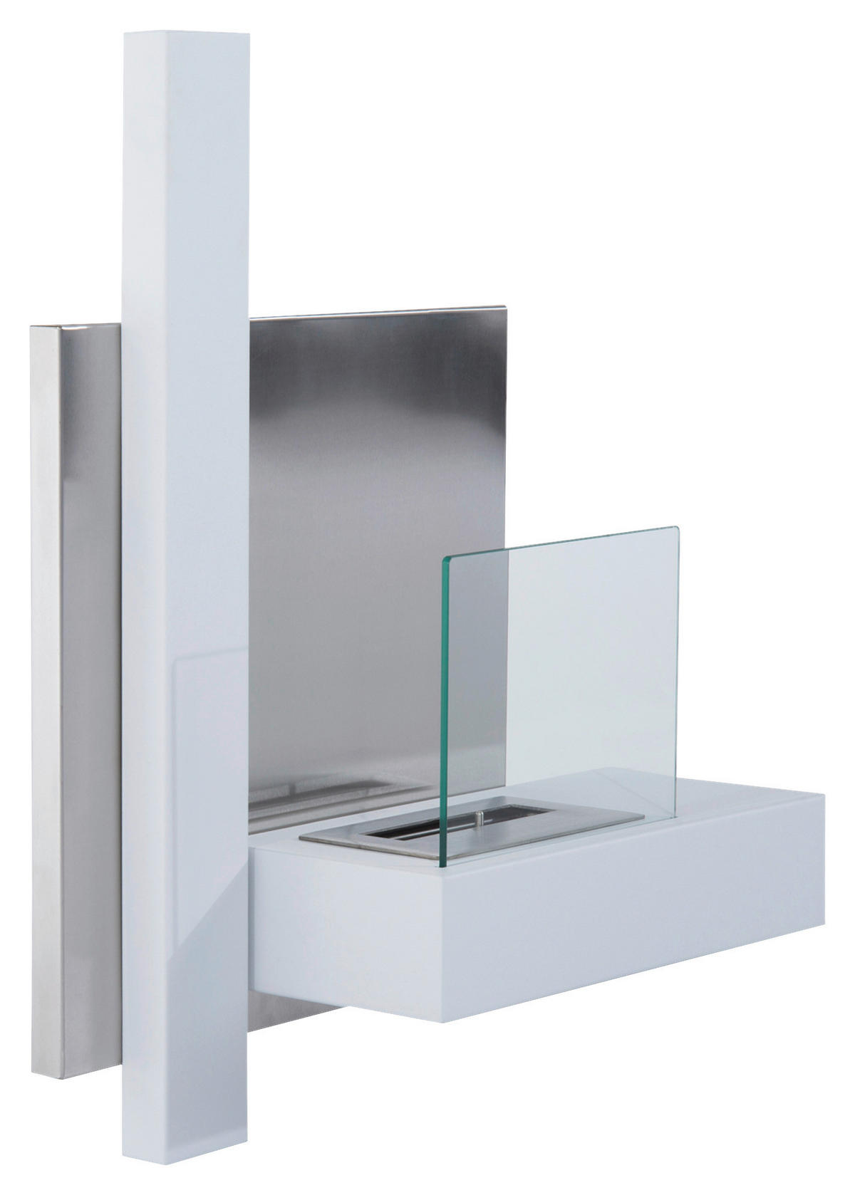 HOMCOM Ethanol-Kamin weiß Edelstahl B/H/L: ca. 63x75x22 cm Ethanol-Kamin - weiß (22,00/63,00/75,00cm) - HOMCOM