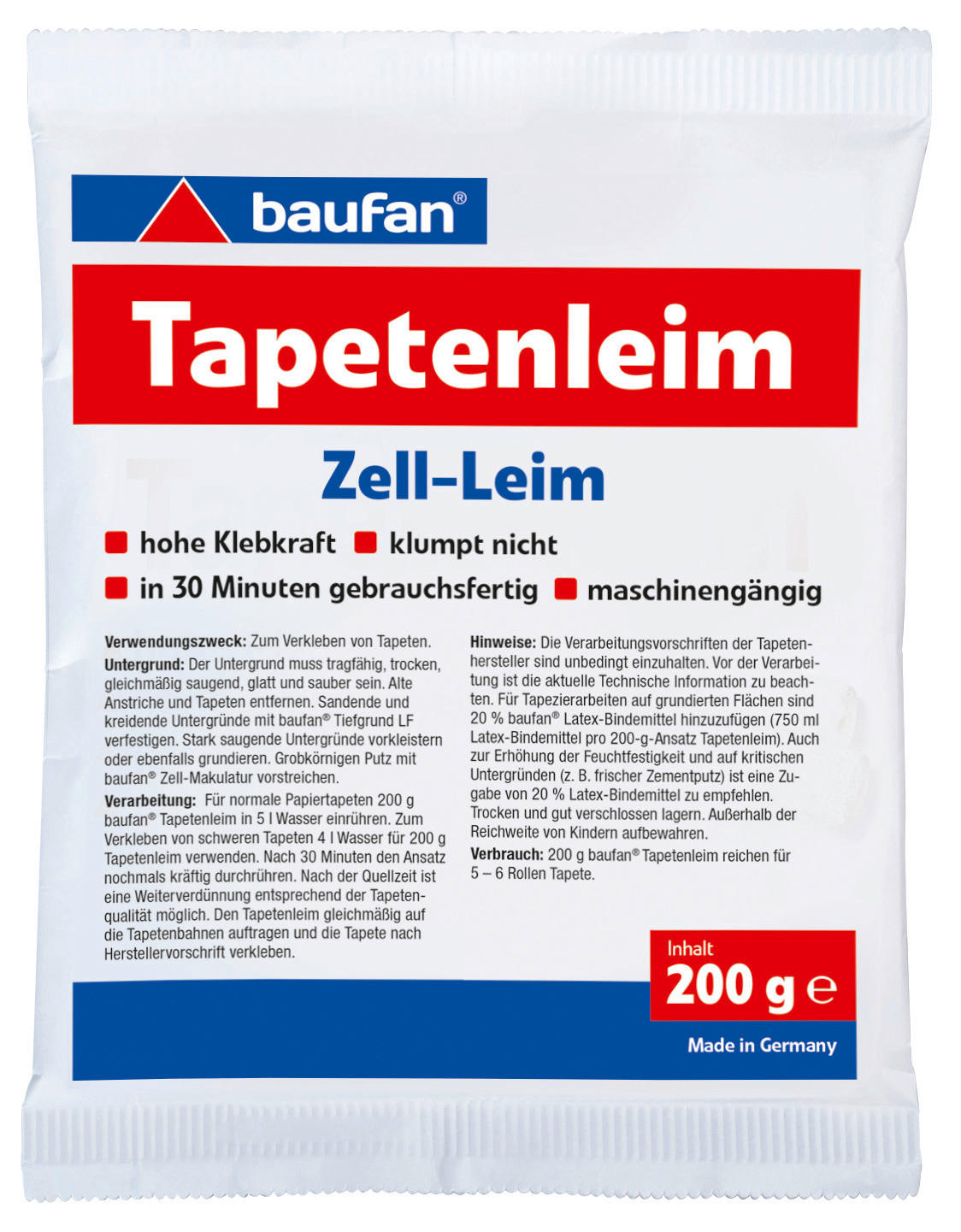 Baufan Tapetenleim ca. 0,2 kg Tapetenleim 200g - Baufan